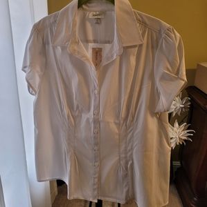 Dress Barn Button Down Short Sleeve Size XL